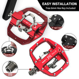 361 °  Mountain Bike Pedals PD-M680 Clip in Clipless Flat Combo Dual Sided - Road Bike MTB Sealed Bearing Bicycle Clips Pedal Compatible with Shimano SPD Cleats