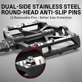 361 ° MTB Flat Pedals Mountain Bike Pedals, 3 Bearings CNC Adult Road Bike Pedals, Bicycle Platform Aluminum Alloy Non-Slip Pedal  9/16"
