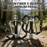 361 ° MTB Flat Pedals Mountain Bike Pedals, 3 Bearings CNC Adult Road Bike Pedals, Bicycle Platform Aluminum Alloy Non-Slip Pedal for Gravel Bike/BMX 9/16"