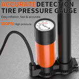 361° YQ-37B 160PSI High Pressure Floor Pump With Gauge