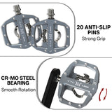 361 °  Mountain Bike Pedals PD-M680 Clip in Clipless Flat Combo Dual Sided - Road Bike MTB Sealed Bearing Bicycle Clips Pedal Compatible with Shimano SPD Cleats