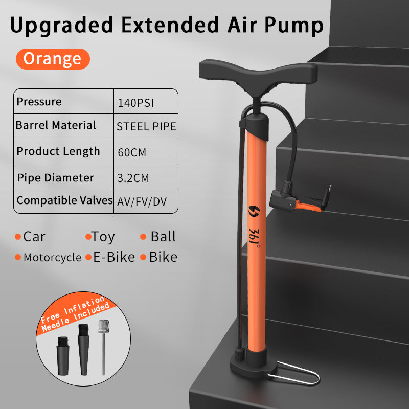 361° YQ-6232 140PSI High Pressure Bike Floor Pump