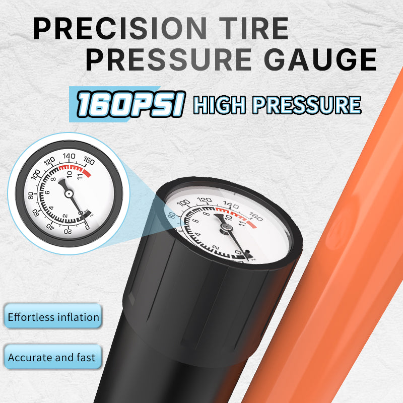 361° YQ-32QB 160PSI High Pressure Bike Floor Pump with Gauge