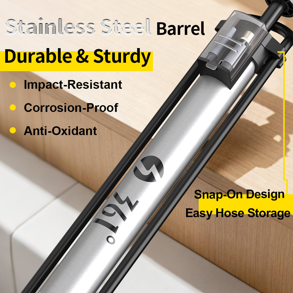 361° YQ-60E 160PSI High Pressure Bike Floor Pump with Gauge