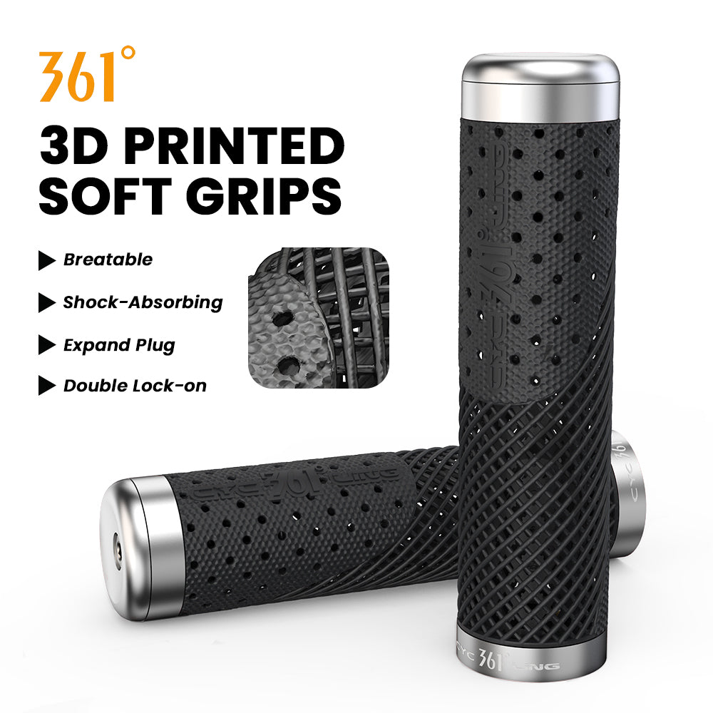 361°  YQ-GR-D53 Double Lock-on 3D Printed Bike Handlebar Grips