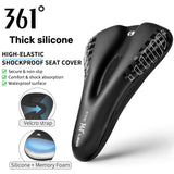 361 ° Bike Seat Cover Bicycle Seat Cushion Comfort Memory Foam Padded for Men Women Extra Soft Bicycle Seat Cover with Drawstring Fit for Stationary Mountain & Road Bikes