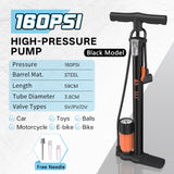 361° YQ-38QB 160PSI High Pressure Floor Pump With Gauge