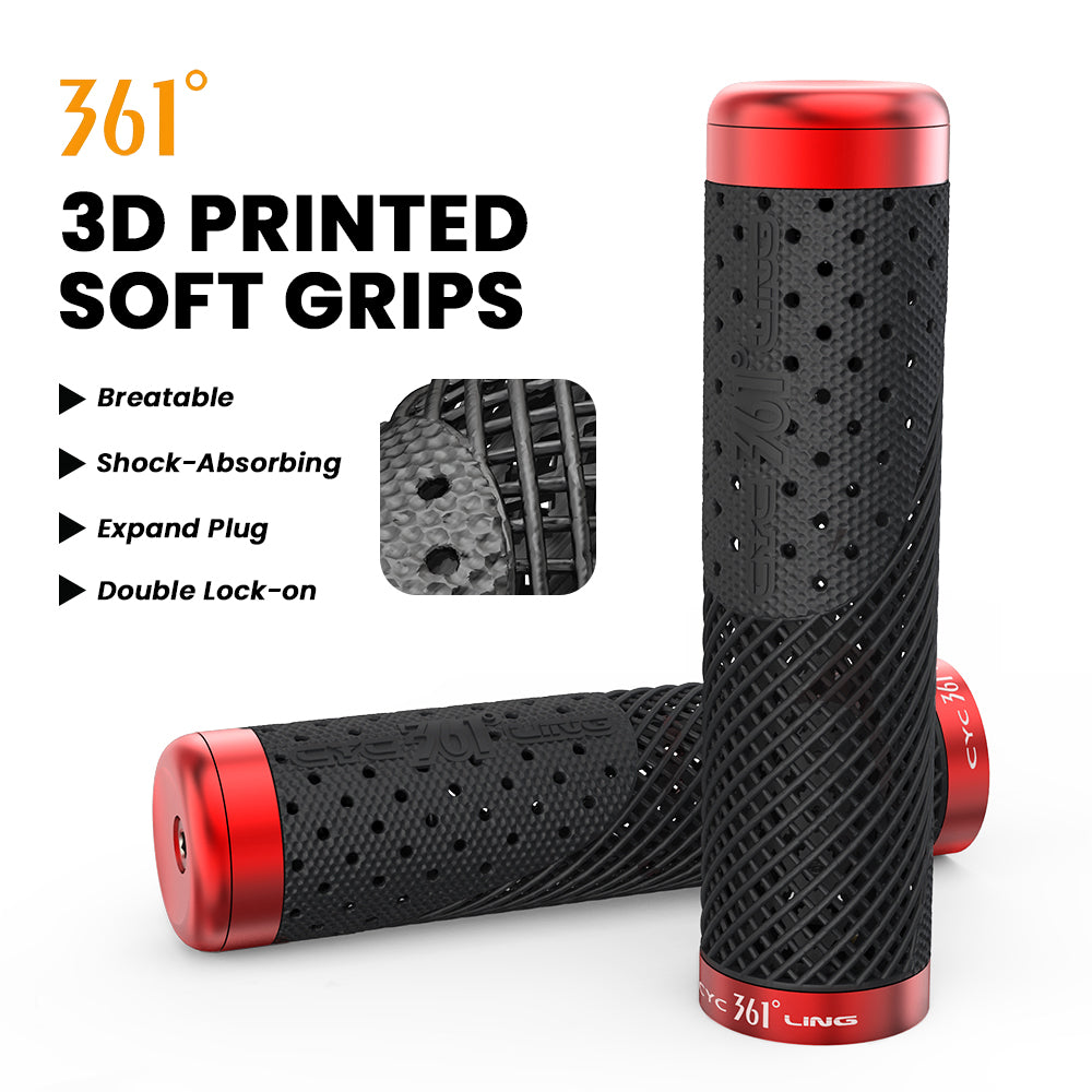 361°  YQ-GR-D53 Double Lock-on 3D Printed Bike Handlebar Grips