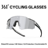 361° Cycling Sunglasses for Men Women, HD Polarized Sports Glasses with UV400 Protection, Lightweight Wraparound Shield Eyewear for Road Bike Riding, MTB, Running, Fishing