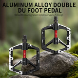 361° Wide Platform Bike Pedals, Aluminum Alloy Flat Pedals with Anti-Slip Pins, Smooth DU+Peilin Bearing System, Lightweight & Durable Design for MTB, Mountain, Commuter & Road Biking