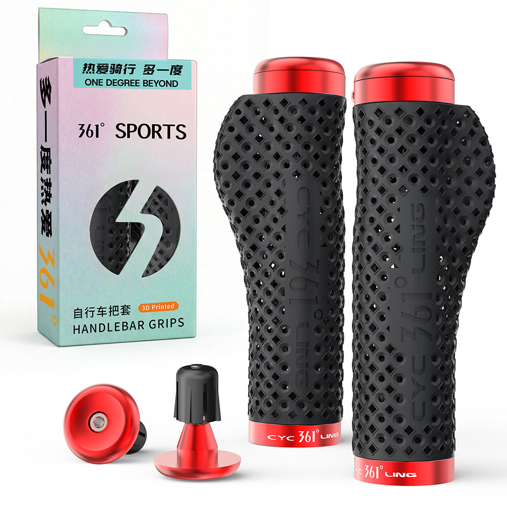 361° YQ-GR-DER52 Double Lock-on MTB 3D Printed Bike Handlebar Grips