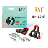 361° Road Bike Cleats Compatible with Shimano SPD-SL - 6°/2°/0° Float (Yellow/Blue/Red)