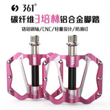 361 ° MTB Flat Pedals Mountain Bike Pedals, 3 Bearings CNC Adult Road Bike Pedals, Bicycle Platform Aluminum Alloy Non-Slip Pedal for Gravel Bike/BMX 9/16"