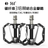 361 ° MTB Flat Pedals Mountain Bike Pedals, 3 Bearings CNC Adult Road Bike Pedals, Bicycle Platform Aluminum Alloy Non-Slip Pedal for Gravel Bike/BMX 9/16"