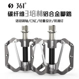 361 ° MTB Flat Pedals Mountain Bike Pedals, 3 Bearings CNC Adult Road Bike Pedals, Bicycle Platform Aluminum Alloy Non-Slip Pedal for Gravel Bike/BMX 9/16"