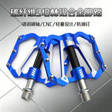 361 ° MTB Flat Pedals Mountain Bike Pedals, 3 Bearings CNC Adult Road Bike Pedals, Bicycle Platform Aluminum Alloy Non-Slip Pedal for Gravel Bike/BMX 9/16"