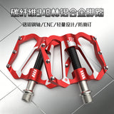 361 ° MTB Flat Pedals Mountain Bike Pedals, 3 Bearings CNC Adult Road Bike Pedals, Bicycle Platform Aluminum Alloy Non-Slip Pedal for Gravel Bike/BMX 9/16"