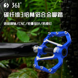 361 ° MTB Flat Pedals Mountain Bike Pedals, 3 Bearings CNC Adult Road Bike Pedals, Bicycle Platform Aluminum Alloy Non-Slip Pedal for Gravel Bike/BMX 9/16"