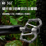 361 ° MTB Flat Pedals Mountain Bike Pedals, 3 Bearings CNC Adult Road Bike Pedals, Bicycle Platform Aluminum Alloy Non-Slip Pedal for Gravel Bike/BMX 9/16"