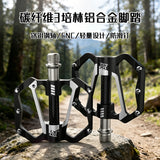 361 ° MTB Flat Pedals Mountain Bike Pedals, 3 Bearings CNC Adult Road Bike Pedals, Bicycle Platform Aluminum Alloy Non-Slip Pedal for Gravel Bike/BMX 9/16"