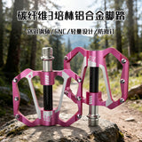 361 ° MTB Flat Pedals Mountain Bike Pedals, 3 Bearings CNC Adult Road Bike Pedals, Bicycle Platform Aluminum Alloy Non-Slip Pedal for Gravel Bike/BMX 9/16"