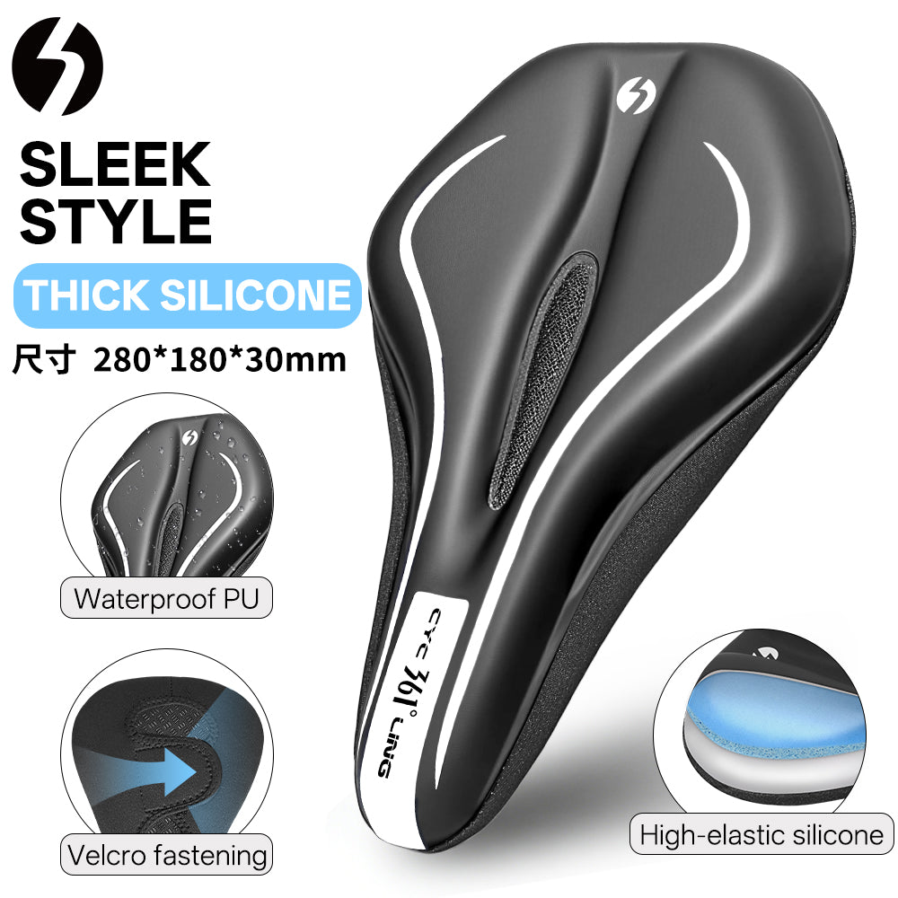 361 ° Bike Seat Cover Bicycle Seat Cushion Comfort Memory Foam Padded for Men Women Extra Soft Bicycle Seat Cover with Drawstring Fit for Stationary Mountain & Road Bikes