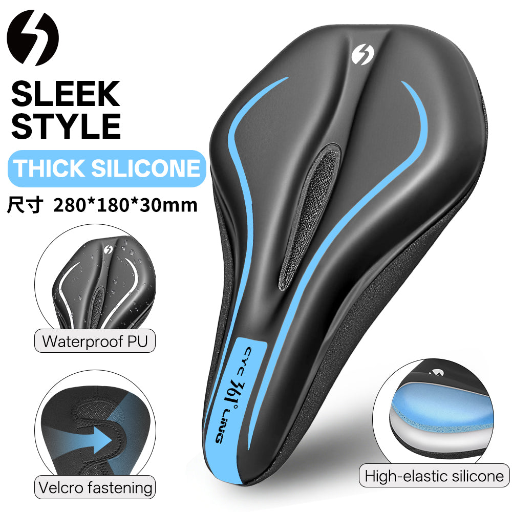 361 ° Bike Seat Cover Bicycle Seat Cushion Comfort Memory Foam Padded for Men Women Extra Soft Bicycle Seat Cover with Drawstring Fit for Stationary Mountain & Road Bikes