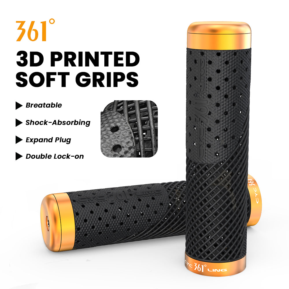361°  YQ-GR-D53 Double Lock-on 3D Printed Bike Handlebar Grips
