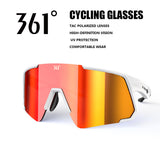 361° Polarized Cycling Sunglasses for Men & Women, TAC Polarized Lenses for High-Definition Vision, UV Protection Sport Glasses, Lightweight Wraparound Shield Eyewear for MTB, Road Bike, Running & Fishing