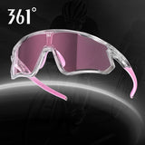 361° Photochromic Cycling Sunglasses for Men Women, Auto-Tinting Sport Glasses with Category 0-2 Lens, Lightweight Wraparound Shield Eyewear for Road Biking, Running, Outdoor Sports