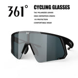 361° Polarized Cycling Sunglasses for Men & Women, TAC Polarized Lenses for High-Definition Vision, UV Protection Sport Glasses, Lightweight Wraparound Shield Eyewear for MTB, Road Bike, Running & Fishing
