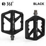 361 ° Mountain Bike Pedals MTB Pedals Flat, Adult Bicycle Road Bike Large Platform Nylon Non-Slip Pedal for Gravel Bike/Hybrid Bike 9/16"