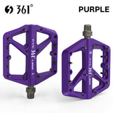 361 ° Mountain Bike Pedals MTB Pedals Flat, Adult Bicycle Road Bike Large Platform Nylon Non-Slip Pedal for Gravel Bike/Hybrid Bike 9/16"