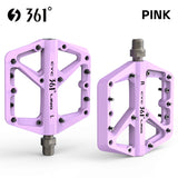 361 ° Mountain Bike Pedals MTB Pedals Flat, Adult Bicycle Road Bike Large Platform Nylon Non-Slip Pedal for Gravel Bike/Hybrid Bike 9/16"