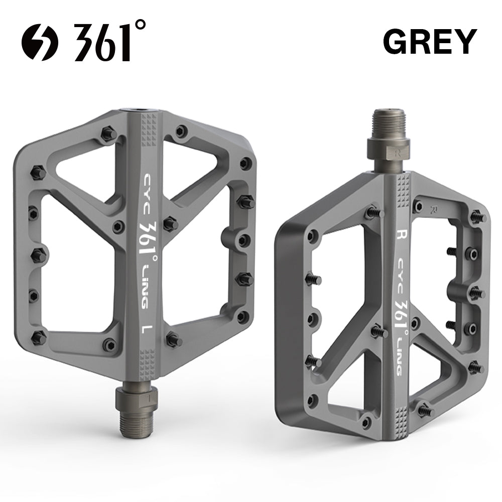 361 ° Mountain Bike Pedals MTB Pedals Flat, Adult Bicycle Road Bike Large Platform Nylon Non-Slip Pedal for Gravel Bike/Hybrid Bike 9/16"