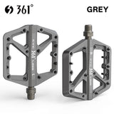 361 ° Mountain Bike Pedals MTB Pedals Flat, Adult Bicycle Road Bike Large Platform Nylon Non-Slip Pedal for Gravel Bike/Hybrid Bike 9/16"