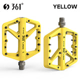 361 ° Mountain Bike Pedals MTB Pedals Flat, Adult Bicycle Road Bike Large Platform Nylon Non-Slip Pedal for Gravel Bike/Hybrid Bike 9/16"