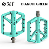 361 ° Mountain Bike Pedals MTB Pedals Flat, Adult Bicycle Road Bike Large Platform Nylon Non-Slip Pedal for Gravel Bike/Hybrid Bike 9/16"