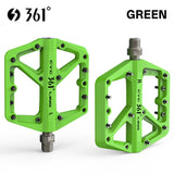 361 ° Mountain Bike Pedals MTB Pedals Flat, Adult Bicycle Road Bike Large Platform Nylon Non-Slip Pedal for Gravel Bike/Hybrid Bike 9/16"