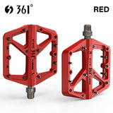 361 ° Mountain Bike Pedals MTB Pedals Flat, Adult Bicycle Road Bike Large Platform Nylon Non-Slip Pedal for Gravel Bike/Hybrid Bike 9/16"