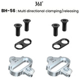 361° Stainless Steel MTB 2holes Cleats Compatible with SPD - Cold Forged, Silver/Black, Single-Sided or Multi-Directional