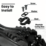 361° Stainless Steel MTB 2holes Cleats Compatible with SPD - Cold Forged, Silver/Black, Single-Sided or Multi-Directional