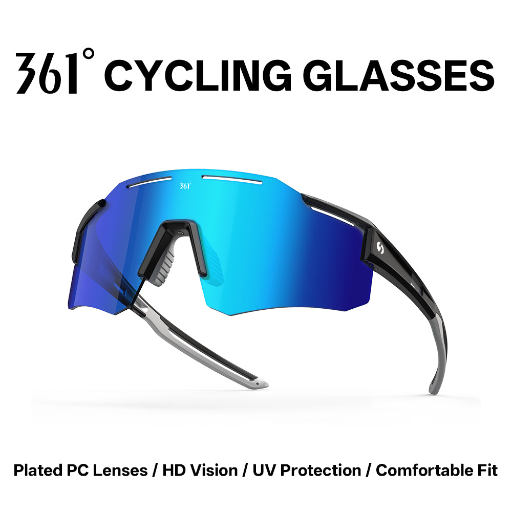 361° Cycling Sunglasses for Men Women, HD Polarized Sports Glasses with UV400 Protection, Lightweight Wraparound Shield Eyewear for Road Bike Riding, MTB, Running, Fishing
