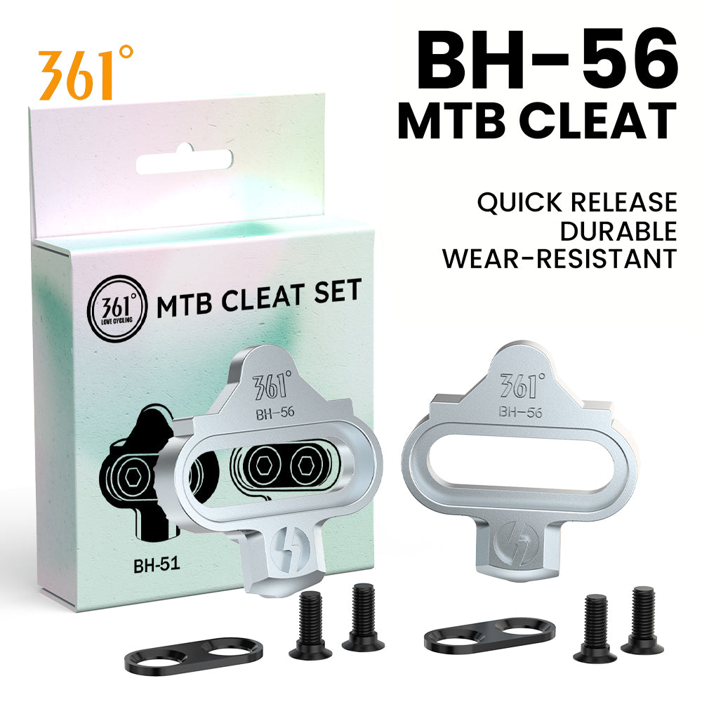 361° Stainless Steel MTB 2holes Cleats Compatible with SPD - Cold Forged, Silver/Black, Single-Sided or Multi-Directional